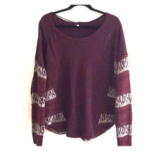 Free People sweatshirt/sweater in wine color.